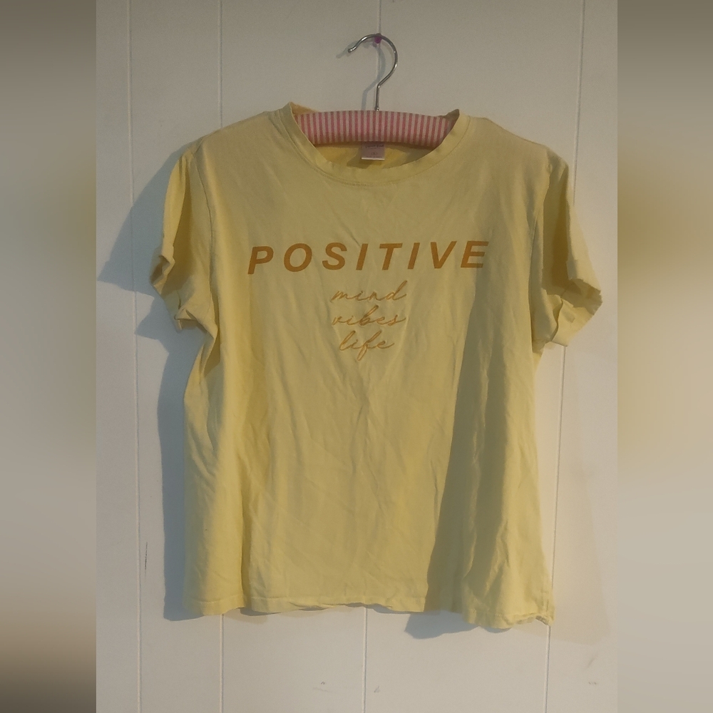 Positive Vibes Mi d Life Yellow Women Shirt Size Small #black